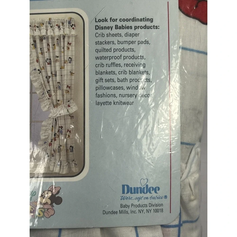 Vintage 90s Disney Babies Priscilla Curtains 94x63 NIP Mickey Minnie